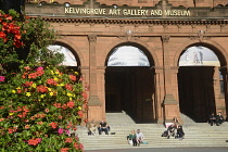 Scotland, Glasgow, West End, Kelvingrove Art Gallery and Museum, entrance steps.