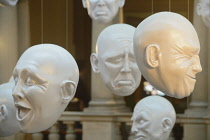 Scotland, Glasgow, West End, Kelvingrove Art Gallery and Museum, Sophie Cave's 'Floating Heads' installation.