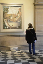 Scotland, Glasgow, West End, Kelvingrove Art Gallery and Museum, Marat and the Fishes 1990 Alison Watt.