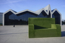 Scotland, Glasgow, West End, Riverside Museum, funky oversized seating.