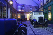 Scotland, Glasgow, West End, Riverside Museum, Glasgow street exhibit.
