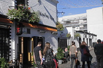 Scotland, Glasgow, West End, Ashton Lane, the Ubiquitous Chip pub.