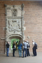 Scotland, Glasgow, South Side, Burrell Collection, medieval archway from Hornby Castle, Yorkshire.