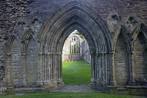 Scotland,  Loch Lomond, Priory of Inchmahome, Gothic archway.