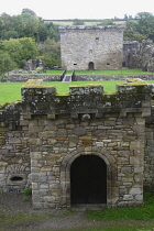 Scotland, Clyde Valley, Craignethan Castle, keep ruins.