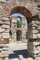 Bulgaria, Nessebar, Arch and walls, Hagia Sophia Basilica, also known as St Sophia Church and The Old Bishopric.