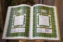 Romania, Constanta, Pages from the Koran or Quran printed on stone, Mahmudiye Mosque.