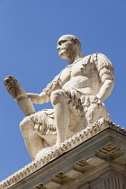 Italy, Tuscany, Florence, Statue of Giovanni Delle Bande Nere also known as Giovanni Di Bicci De Medici, Piazza San Lorenzo.