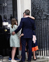 England, London, Westmiinster, David Cameron with his family on his last day as prime minister in Downing Street.