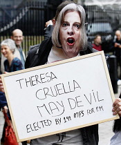 England, London, Westmiinster, Brexit and remain supporters clash/demonstrate opposite Downing Street on the first day as prime minister of Theresa May.