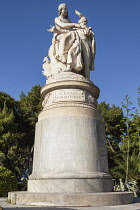 Greece, Attica, Athens, Lord Byron statue by French sculptors Henri-Michel Chapu and Alexandre Falguiere, National Gardens.