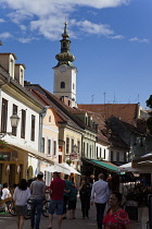 Croatia, Zagreb, Old Town, Tkalciceva Street bars and restaurants.