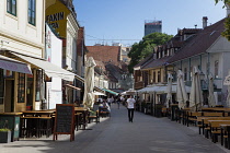 Croatia, Zagreb, Old Town, Tkalciceva Street bars and restaurants.