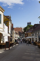 Croatia, Zagreb, Old Town, Tkalciceva Street bars and restaurants.