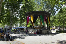 Croatia, Zagreb, Old town, Bandstand in Park Zrinjevac.