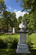 Croatia, Zagreb, Old town, Statues in Park Zrinjevac.