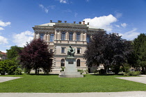 Croatia, Zagreb, Old town, Park Josipa Jurja Strossmayera, Knjiznica HAZU, Library of Croatian Academy of Arts and Sciences.