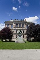 Croatia, Zagreb, Old town, Park Josipa Jurja Strossmayera, Knjiznica HAZU, Library of Croatian Academy of Arts and Sciences.