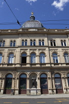 Croatia, Zagreb, Old town, Mihanoviceva Street statue of Dr Antec Starcevic.