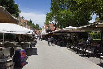 Croatia, Zagreb, Old Town, Tkalciceva Street bars and restaurants.