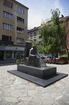 Croatia, Zagreb, Old town, Statue on Marticeva street in the design district.