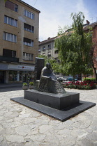 Croatia, Zagreb, Old town, Statue on Marticeva street in the design district.