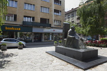 Croatia, Zagreb, Old town, Statue on Marticeva street in the design district.