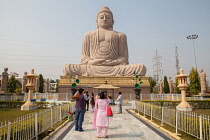 India, Bihar, Bodhgaya, The Great Buddha statue at Bodhgaya.