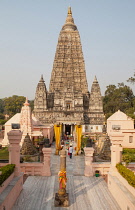 India, Bihar, Bodhgaya, Mahabodhi Temple at Bodhgaya.