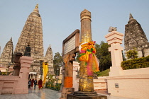 India, Bihar, Bodhgaya, Mahabodhi Temple at Bodhgaya.