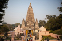 India, Bihar, Bodhgaya, Mahabodhi Temple at Bodhgaya.
