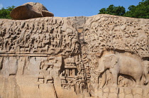India, Tamil Nadu, Mahabalipuram, Arjuna's Penance.