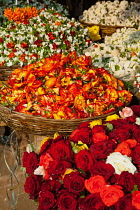 India, Andhra Pradesh, Nandyal, Flowers for sale in the bazaar at Nandyal.
