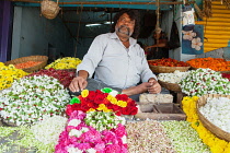 India, Andhra Pradesh, Nandyal, Flower vendor in Nandyal.