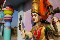 India, Andhra Pradesh, Armoor, Statue of a Hindu god at Armoor.