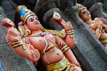 India, Tamil Nadu, Tiruchirappalli, Trichy, Statues of hindu gods at the Sri Ranganathaswamy Temple in Srirangam near Tiruchirappalli.