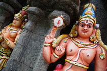 India, Tamil Nadu, Tiruchirappalli, Trichy, Statues of hindu gods at the Sri Ranganathaswamy Temple in Srirangam near Tiruchirappalli.