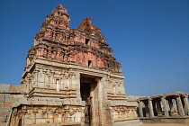India, Karnataka, Hampi, Gopuram at the entrance to the Vitthala Temple in Hampi.