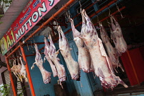 India, Karnataka, Mysore, Halal mutton stall in Mysore.