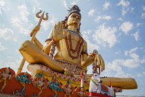 India, Madhya Pradesh, Omkareshwar, Statue of Shiva at Omkareshwar.