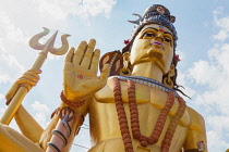 India, Madhya Pradesh, Omkareshwar, Statue of Shiva at Omkareshwar.