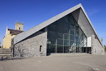 Ireland, County Mayo, Knock Shrine, Apparition Chapel with moden glass extension.