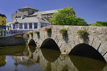 Ireland, County Mayo, Westport, A bridge over the Carrowbeg River on the Mall.