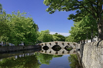 Ireland, County Mayo, Westport, A bridge over the Carrowbeg River on the Mall.