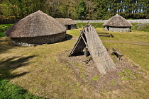 Ireland, County Clare, Craggaunowen, Living Past Experience, Reconstructed Ring Fort dwelling.