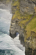 Ireland, County Clare, Cliffs of Moher from the south on the Cliffs of Moher Coastal Walk.