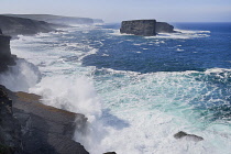 Ireland, County Clare, Dramatic cliff scenery at the feature known as Kilkee Cliffs.
