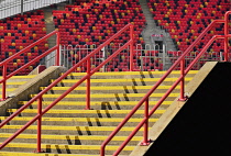 Ireland, County Limerick, Limerick City, Thomond Park Rugby Football Ground, Pattern image of the seating.