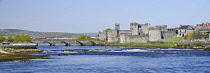 Ireland, County Limerick, Limerick City, St Johns Castle and River Shannon.