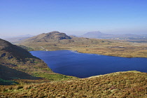 Ireland, County Donegal, View across Lough Greenan towards Muckish Mountain from Lough Salt Drive.